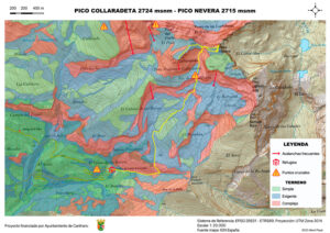 Mapa Collaradeta 2.729 m y peña Nevera 2.721 m